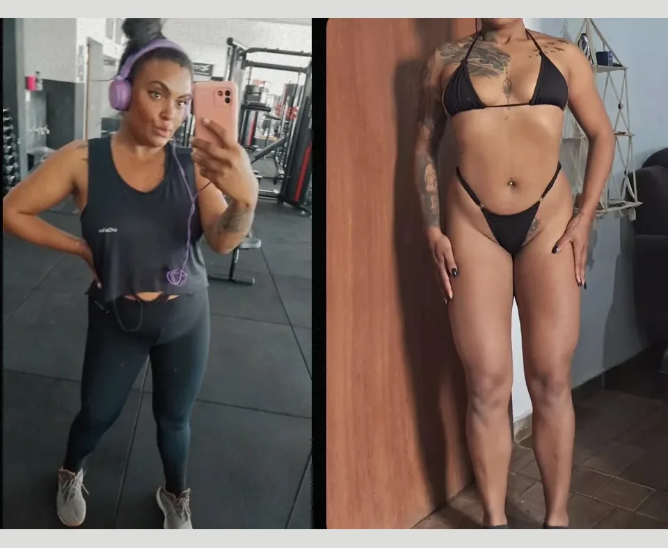 Segunda aluna antes e depois do acompanhamento